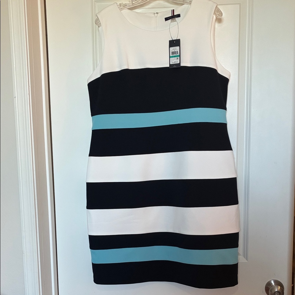 NWT gorgeous Tommy Hilfiger sleeveless striped dress Size 16 hidden zipper - Picture 10 of 10